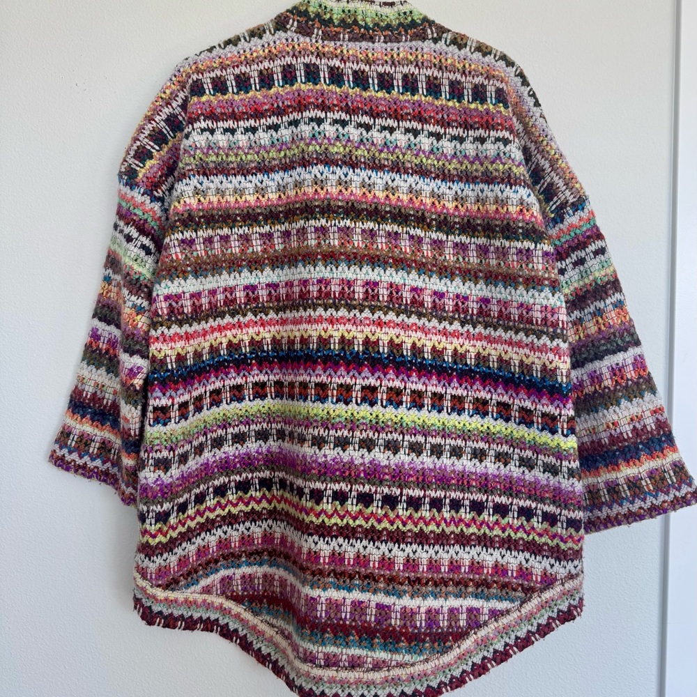 Anthropologie DRA Yoko Kimono Open Cardigan Boho Sweater Jacket M Festival - Picture 10 of 11